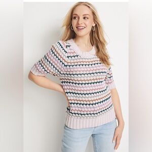 Maurices Striped Crochet Sweater